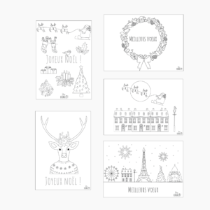5 cartes à colorier