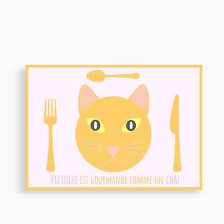 Set personnalisé "Gourmand comme un chat" personnalisé