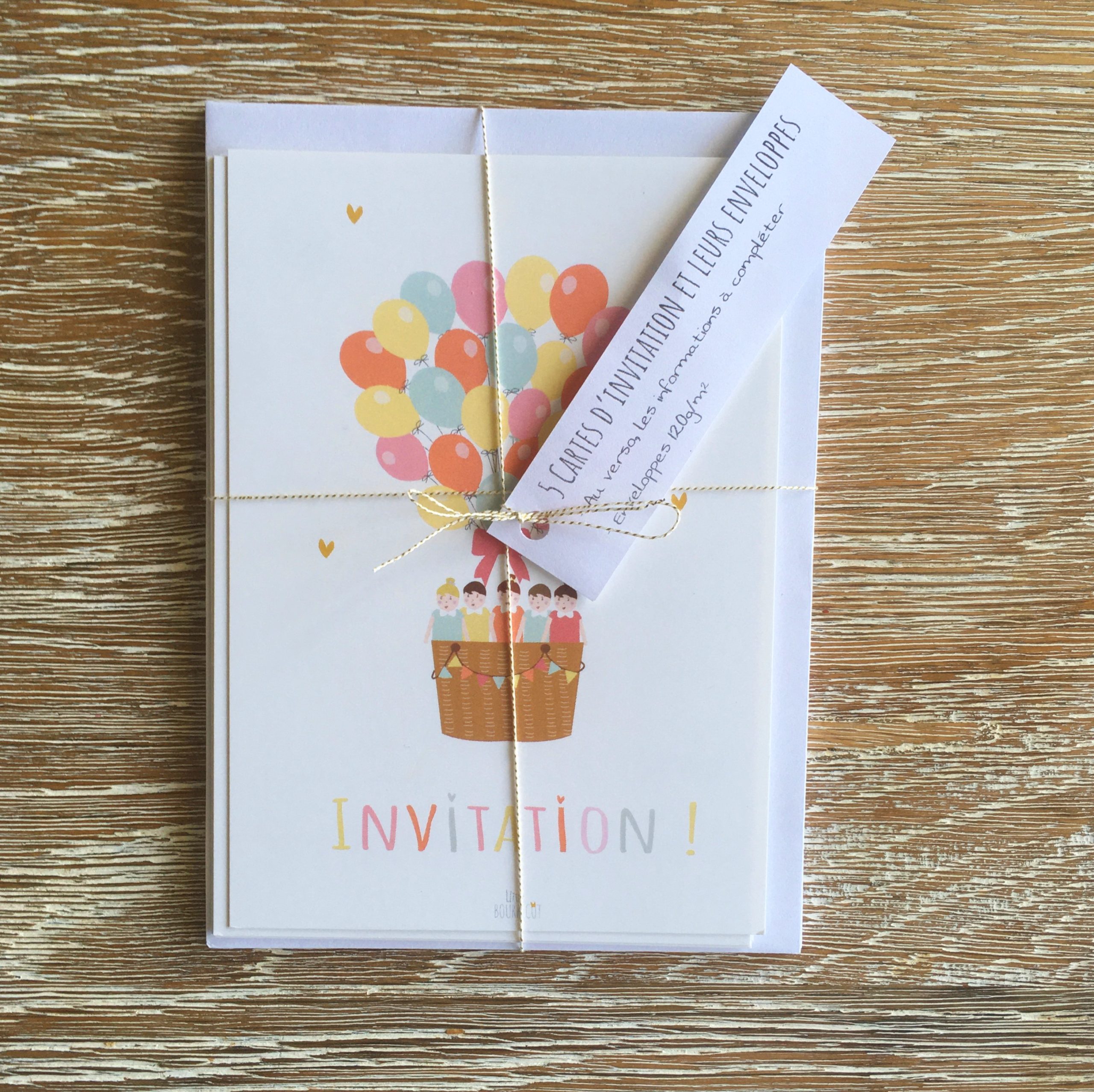 Lot de 8 cartes d'invitation anniversaire enfant - Mixte Fille ou