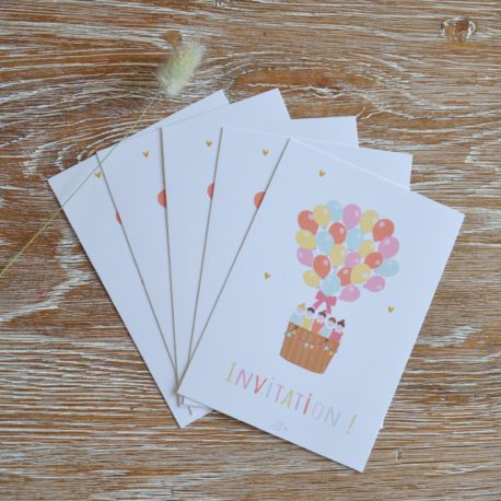 lot de 5 invitations -mixte